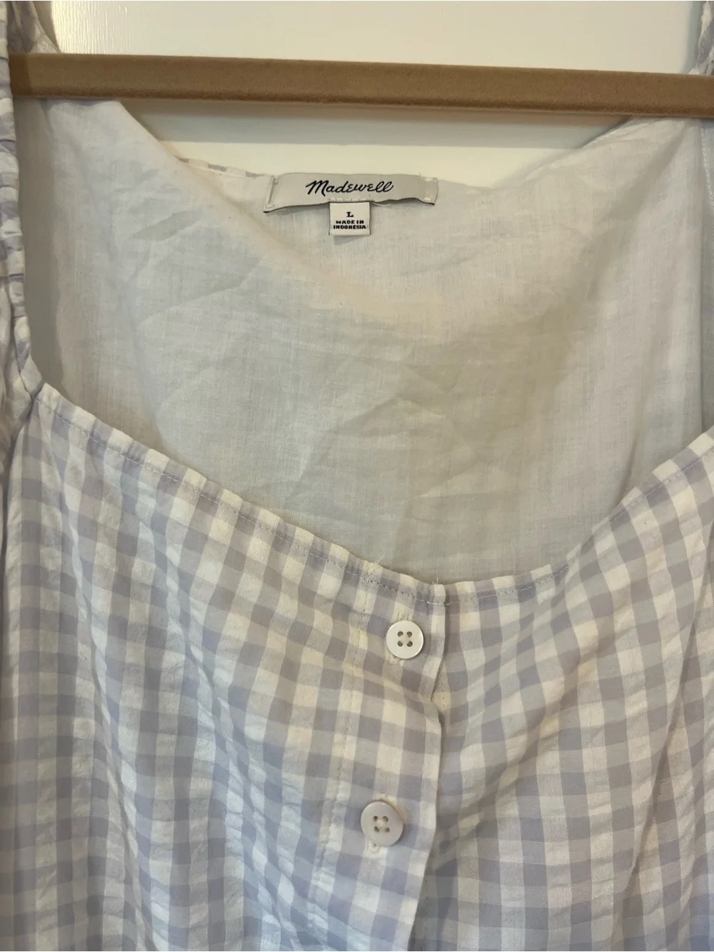 Madewell Patchwork Gingham Midi Dress - Picture 7 of 9